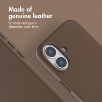 Accezz Leather Back Cover with MagSafe Apple iPhone 16 - Coffee Brown