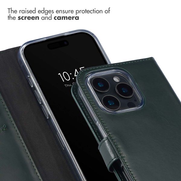 Selencia Genuine Leather Book Case Apple iPhone 16 Pro - Green