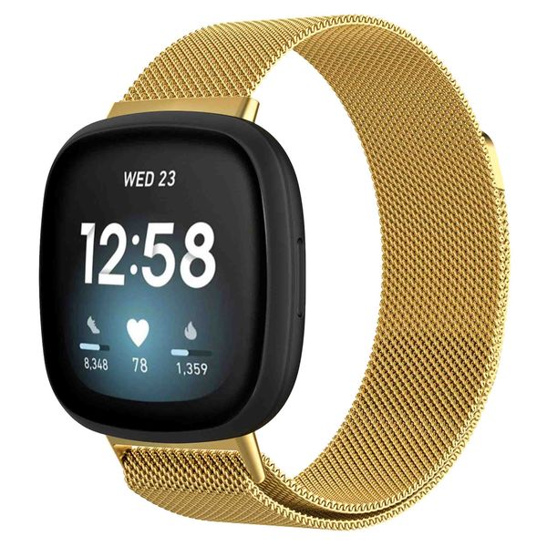 imoshion Milanees magnetisch bandje Fitbit Versa 3 - Maat M - Goud