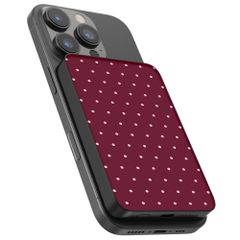 Selencia Vivid Powerbank 5.000 mAh - Draadloze Powerbank - Geschikt voor MagSafe en Qi - Black / Happy Dots Burgundy