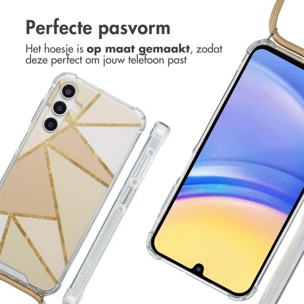 imoshion Design hoesje met koord Samsung Galaxy A15 (5G) - Beige Graphic