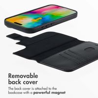 Accezz 2-in-1 Leather Bookcase with MagSafe Apple iPhone 16 - Onyx Black