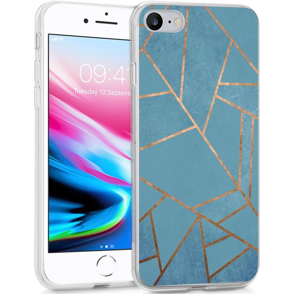 imoshion Design hoesje iPhone SE (2022 / 2020) / 8 / 7 / 6s - Grafisch Koper / Blauw