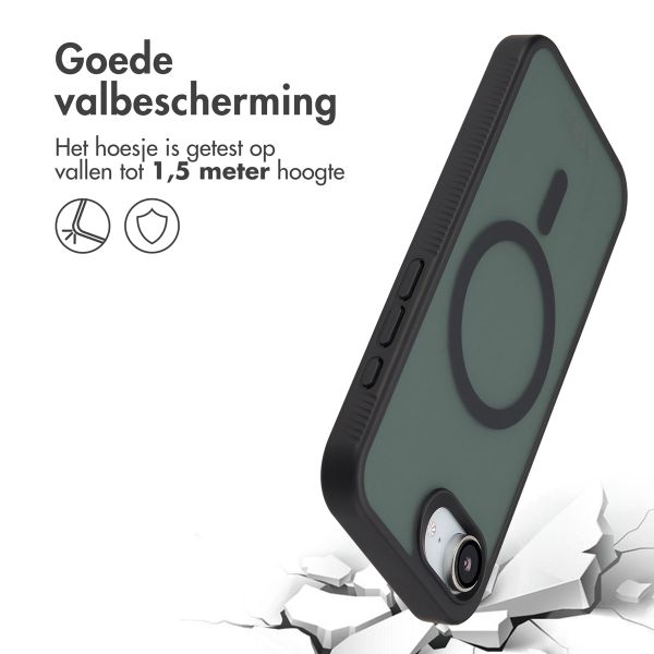 Accezz Rugged Frosted MagSafe Backcover Apple iPhone 16e - Zwart