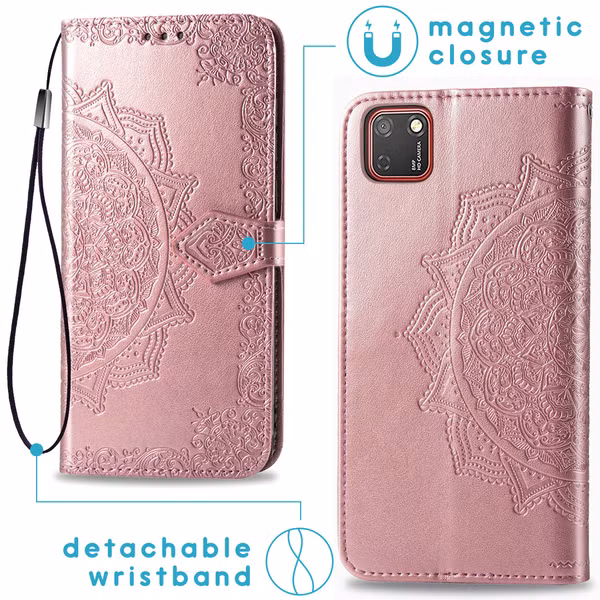 imoshion Mandala Bookcase Huawei Y5p - Rosé Goud