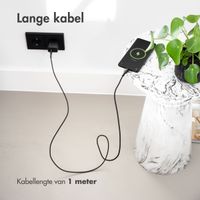 imoshion Mini autolader - 2 poorten - USB-A Quick Charge - USB-C Power Delivery - 60 Watt + Braided USB-C naar USB-C kabel - 1 meter - Zwart