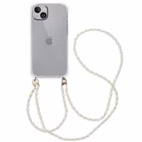 imoshion Backcover met koord + armband - Parels iPhone 15 Plus - Transparant