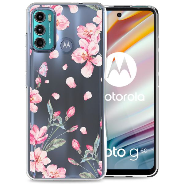 imoshion Design hoesje Motorola Moto G60 - Bloem - Roze