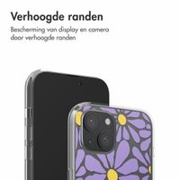 imoshion  Design hoesje iPhone 15 - Tropical Violet Flowers Connect