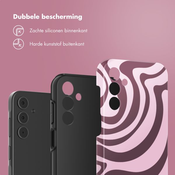 Selencia Vivid Backcover Samsung Galaxy A15 (5G) - Wavy Swirl Pink Plum