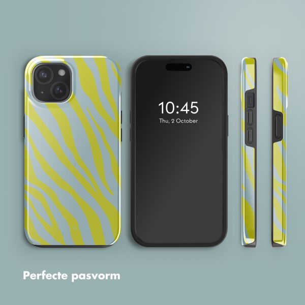 Selencia Vivid Backcover met MagSafe Apple iPhone 15 - Zebra Winter Sky Titanium Yellow