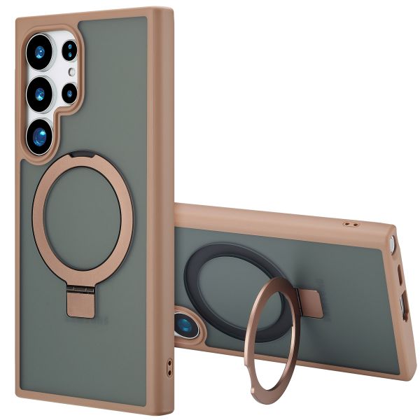 Accezz Ring Stand Backcover met MagSafe Samsung Galaxy S24 Ultra - Brown