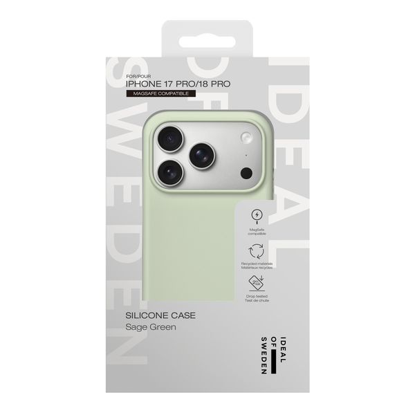 iDeal of Sweden Silicone Case met MagSafe Apple iPhone 18 Pro / 17 Pro - Sage Green