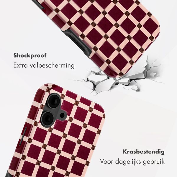 Selencia Vivid Backcover met MagSafe Apple iPhone 16 - Check This Burgundy