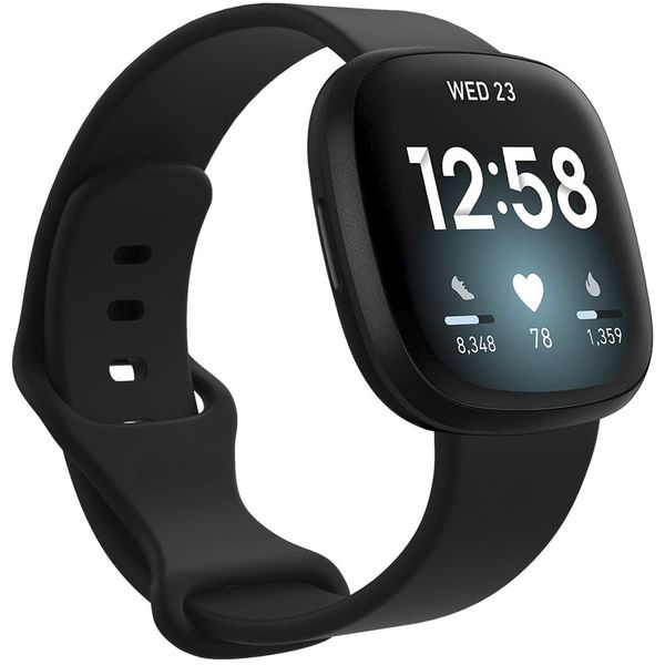 imoshion Siliconen bandje Fitbit Versa 4 / 3 / Sense (2) - Zwart