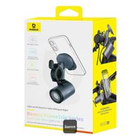 Baseus PrimeTrip 2-in-1 Telefoonhouder Fiets met Fietslamp - Magnetisch - Universeel - Cosmic Black