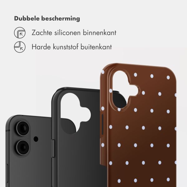 Selencia Vivid Backcover Apple iPhone 16 - Happy Dots Chocolate