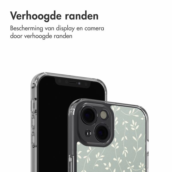 imoshion Design hoesje Apple iPhone 13 - Smoke Green Flowers