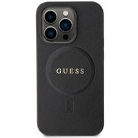 Guess Saffiano Backcover MagSafe Apple iPhone 15 Pro Max - Zwart
