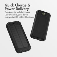 imoshion Solar Powerbank 10,000 mAh - Solar-Powered Wireless Powerbank - Quick Charge and Power Delivery - Black