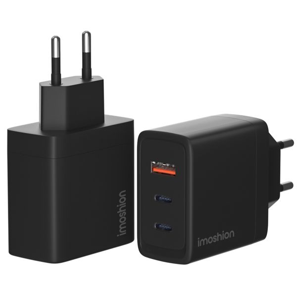 imoshion Wall Charger 65 Watt | 2x USB-C + 1x USB-A - Zwart