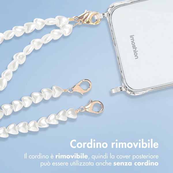 imoshion Backcover met koord + armband Apple iPhone 13 - Parels Hartjes