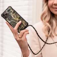 imoshion Design hoesje met koord iPhone 12 Pro Max - Bladeren - Goud