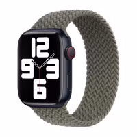 Apple Gevlochten solobandje Apple Watch | 44/45/46/49 mm - Maat 11 - Olive