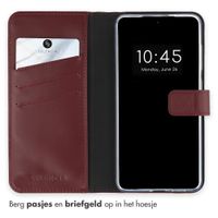 Selencia Echt Leren Bookcase Samsung Galaxy S26 - Burgundy