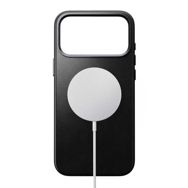 Nomad Traditional Horween Leather Backcover met MagSafe Apple iPhone 17 Pro Max - Zwart
