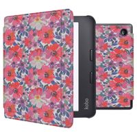 imoshion Design Slim Hard Case Sleepcover met stand Kobo Libra 2 / Tolino Vision 6 - Flower Watercolor