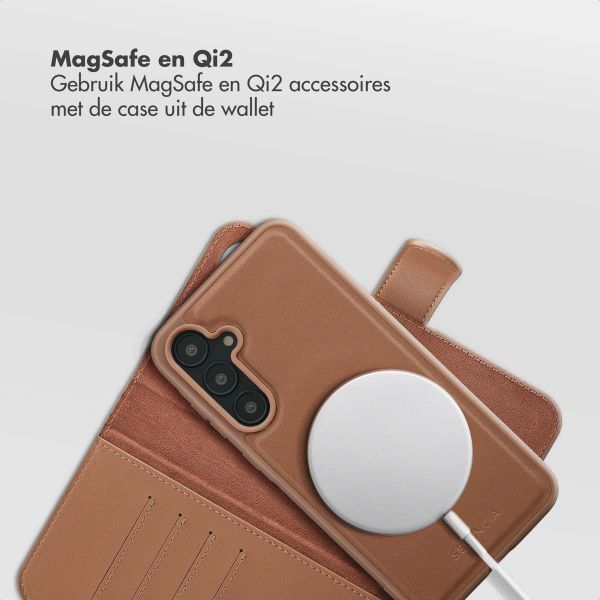 Selencia Olyn Uitneembare Bookcase met MagSafe Samsung Galaxy A55 - Bruin