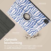 imoshion 360° Draaibare Design Bookcase Apple iPad Pro 13 (2025) M5 / (2024) M4 - White Blue Stripes