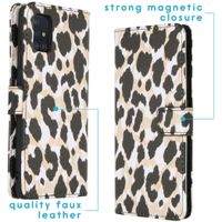 imoshion Design Softcase Bookcase Galaxy A51 - Golden Leopard