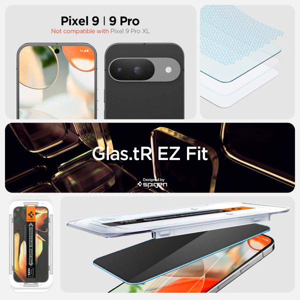 Spigen GLAStR Privacy EZ Fit Screenprotector + Applicator Google Pixel 9 / 9 Pro / 10 / 10 Pro