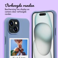 Gepersonaliseerd Color Backcover MagSafe met afneembaar koord en polaroid  iPhone 15 - Ash Blue