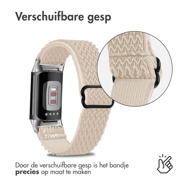 imoshion Elastisch nylonbandje Fitbit Charge 5 - Beige