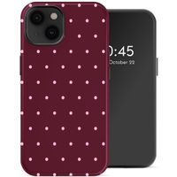 Selencia Vivid Backcover Apple iPhone 14 - Happy Dots Burgundy