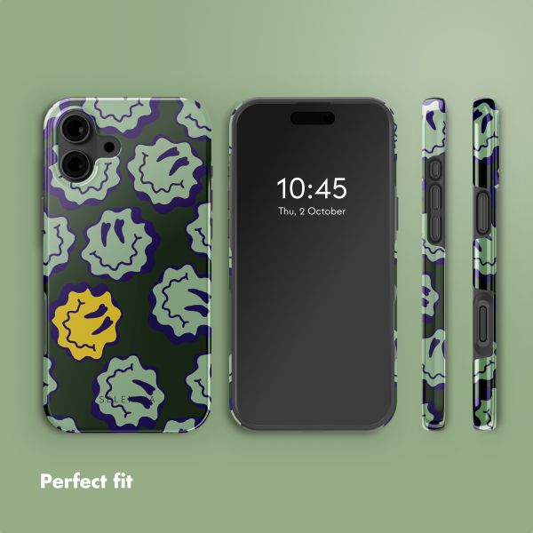 Selencia Vivid Back Cover with MagSafe Apple iPhone 16 - Wavy Smiley Green