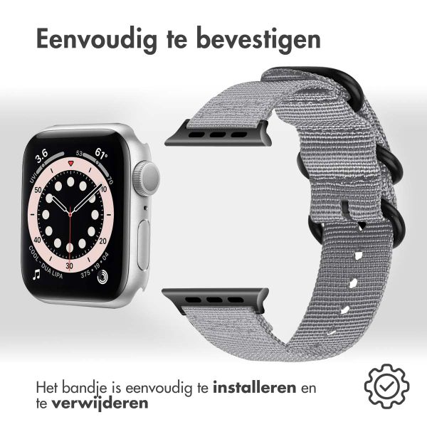 imoshion Nylon bandje Apple Watch Series 1-9 / SE - 38/40/41 mm / Series 10 - 42 mm - Grijs