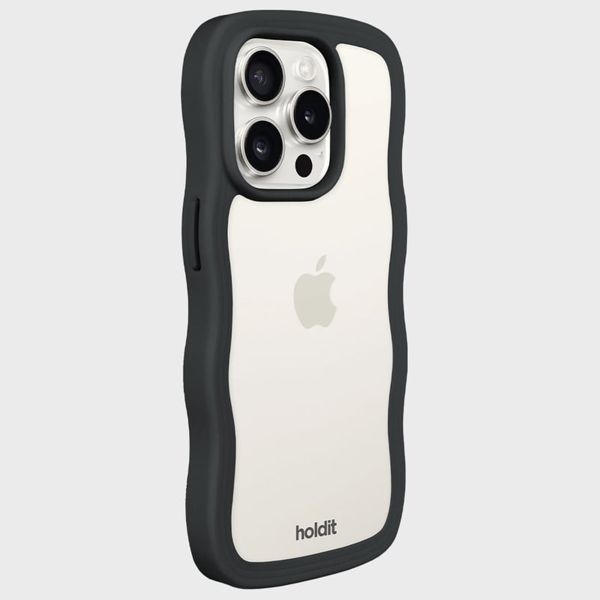 Holdit Wavy Case iPhone 15 Pro Max - Black / Transparant