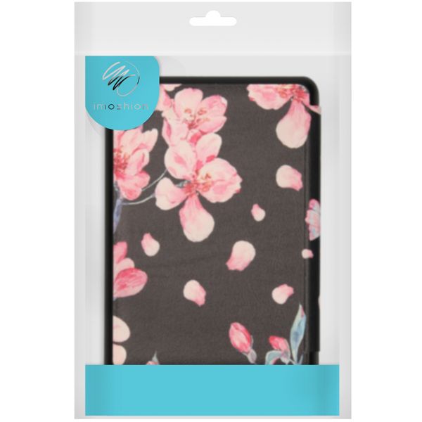 imoshion Design Slim Hard Case Bookcase Kobo Clara HD - Blossom Watercolor Black