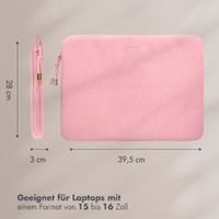 Selencia Corduroy Laptop hoes 15-16 inch - Laptopsleeve - Soft Blush