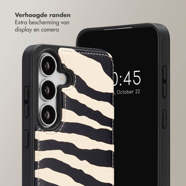 Selencia Nova Telefoonhoes met Koord en Pashouder Samsung Galaxy S25 FE - Zazzy Zebra