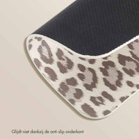 Selencia Sabi Kunstleren Muismat met Panterprint - 20 x 24 cm - Soft Ivory