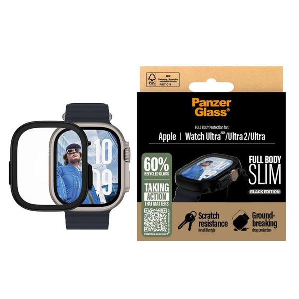 PanzerGlass Full Body Case Slim Apple Watch Ultra / Ultra 2 / Ultra 3 - 49 mm - Zwart