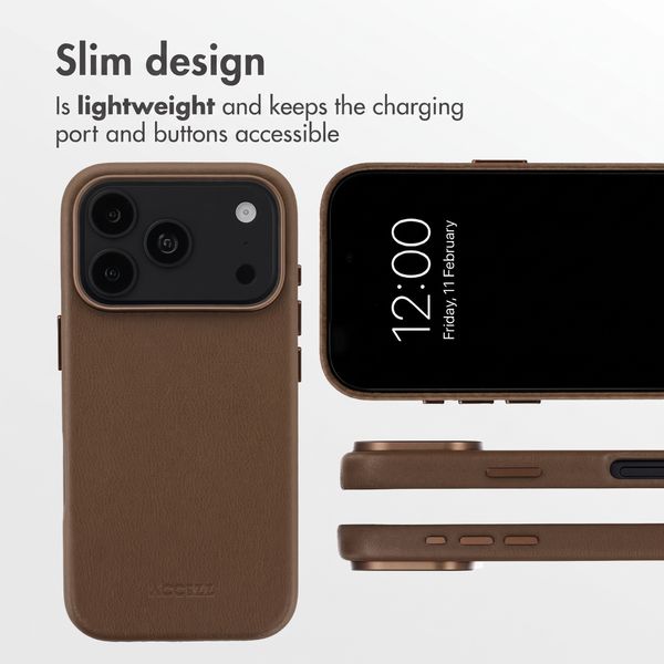 Accezz Leather Case with MagSafe Apple iPhone 18 Pro Max / 17 Pro Max - Coffee Brown