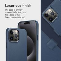 Accezz 2-in-1 Leather Bookcase with MagSafe Apple iPhone 15 Pro Max - Nightfall Blue