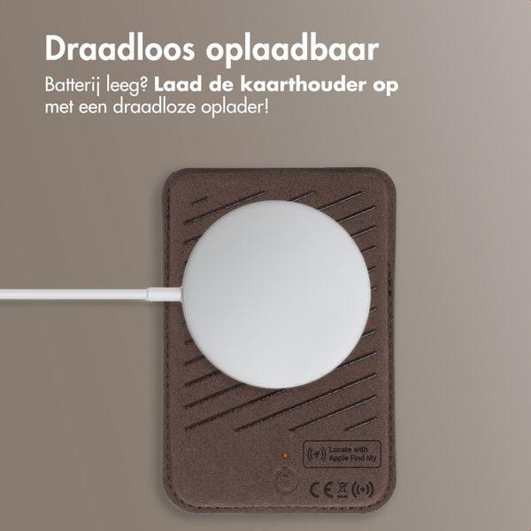Accezz Magnetische Leren Kaarthouder - Geschikt voor Apple Find My - Coffee Brown