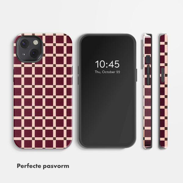 Selencia Vivid Backcover met MagSafe Apple iPhone 13 - Check This Burgundy